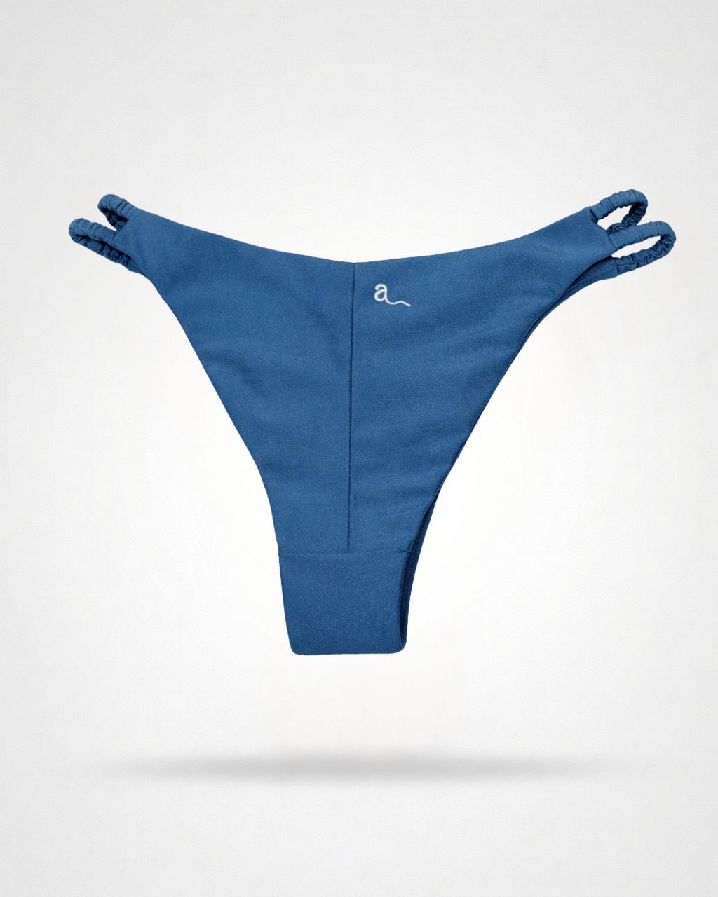 Blue bikini bottom on a white background
