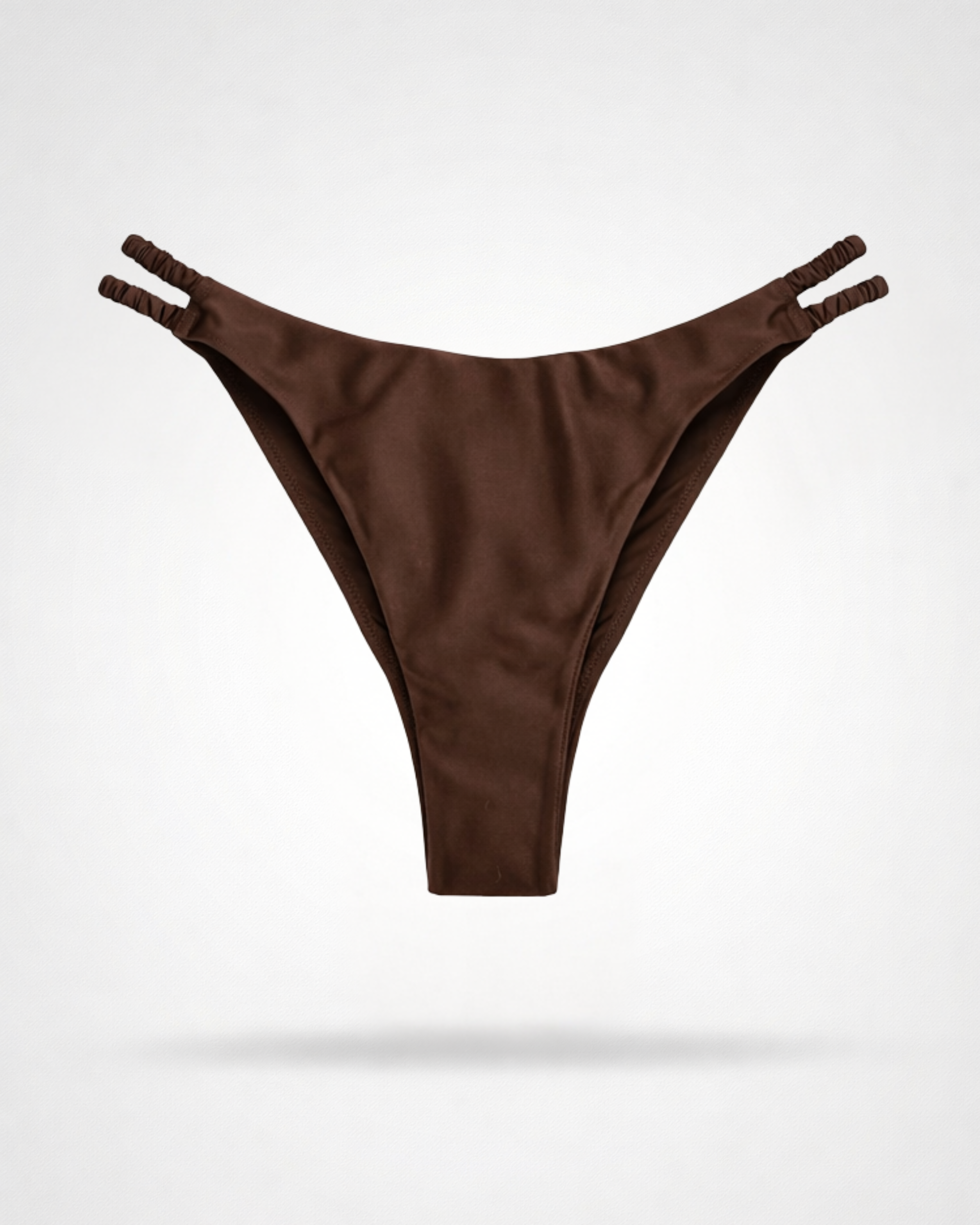 Brown bikini bottom on a white background