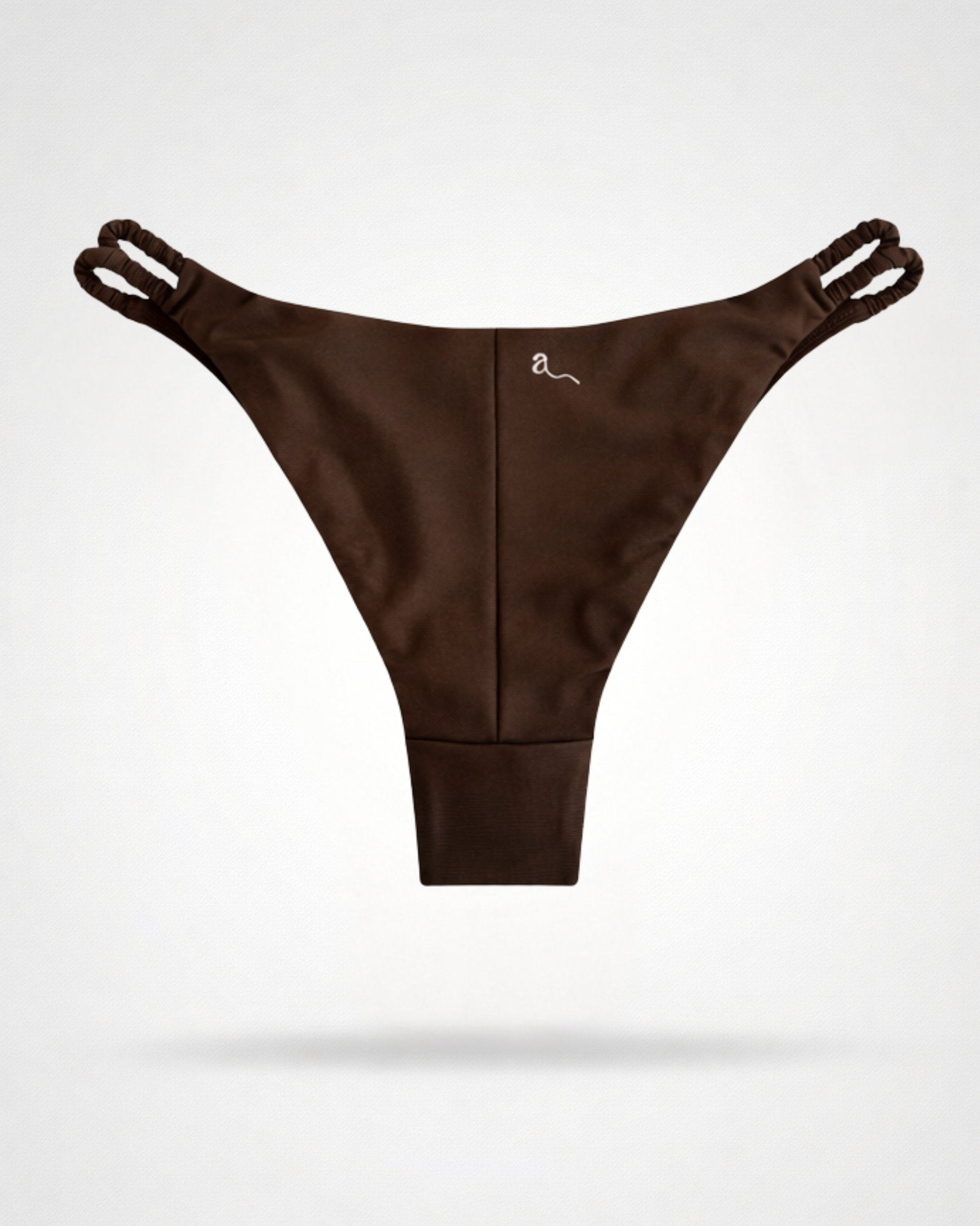 Brown bikini bottom on a white background