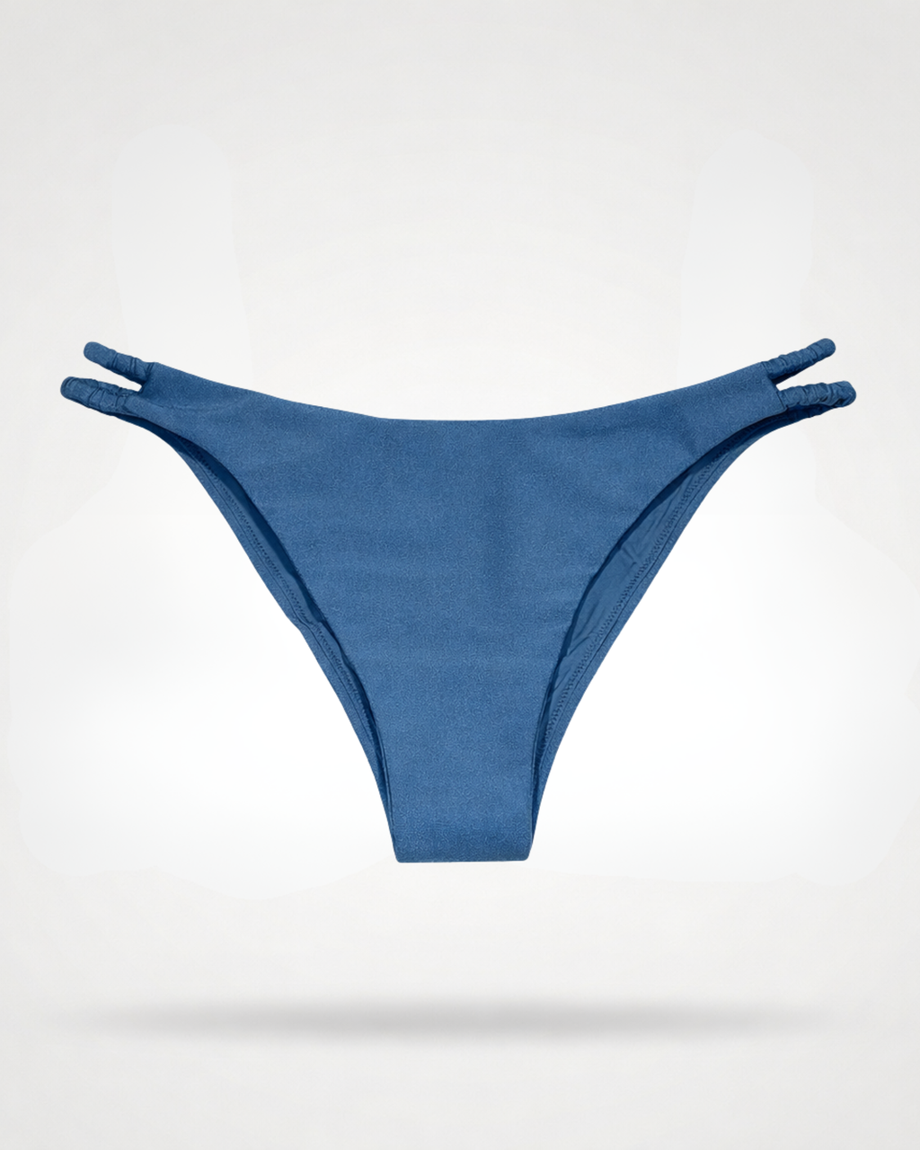 Blue bikini bottom on a white background