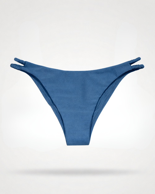 Blue bikini bottom on a white background